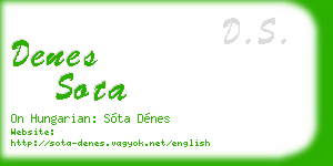 denes sota business card